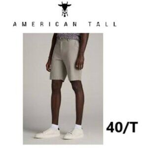 American Tall - Linen Shorts for Tall Men - Driftwood Brown. Size: 40/T. (1629)